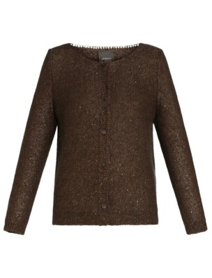 PERSONA by MARINA RINALDI cardigan brown sequins 2423346152600 BASKET