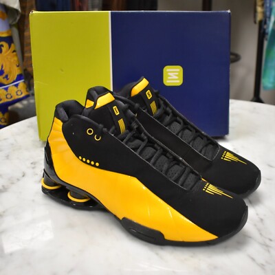 NWT Nike Shox BB4 Black University Gold Yellow Sneakers Mens 11.5