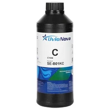 InkTec UV DTF Cyan Ink for Epson Printheads, 1 liter bottle