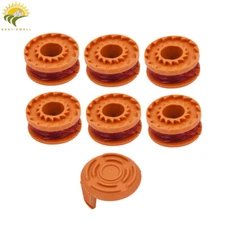 6 Pack For WORX WA0010 Replacement Spool Line With 1 Pack Spool Cap Cover