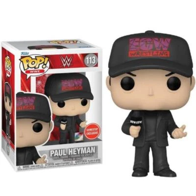 FUNKO POP ! WWE - (113) PAUL HEYMAN WITH MICROPHONE VINYL FIGURE 9CM WRESTLING