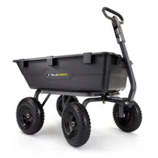 Gorilla Carts GOR6PS 1200-lb Heavy-Duty Poly Garden Dump Cart with 13" Tires