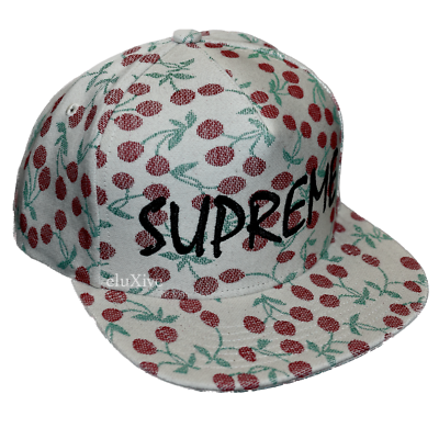 NWT Supreme Cherries Woven Embroidered Snapback Hat Natural  display picture 2