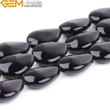 US Onyx Faceted Black Agate Beads For Jewelry Making 15" Natural Stone Loose