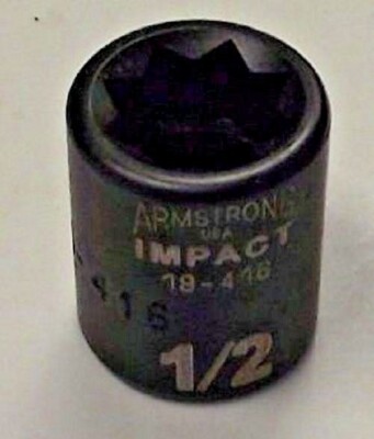 Armstrong 19-416 3/8'' Drive 8 Point 1/2'' Impact Socket USA