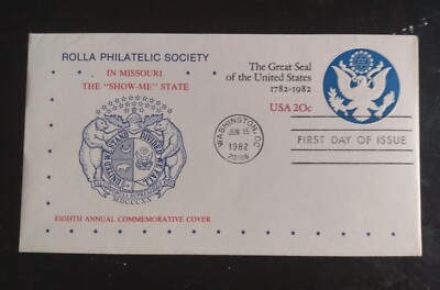 MISSOURI SHOW ME STATE SEAL HANDSOME ROLLA SOCIETY CACHET 1982 GREAT ...
