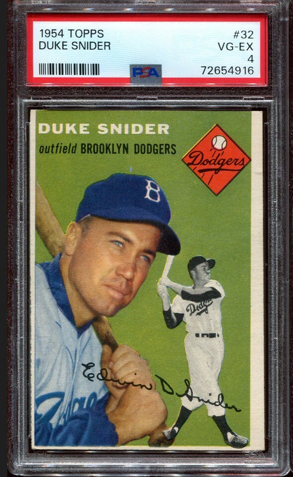 PSA 4 VG-EX 1954 TOPPS DUKE SNIDER #32 DODGERS HOF 54916 SD267