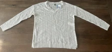 NEW Anne Klein Women XL Cable Knit White Sweater Wool Angora Blend Pull Over $89