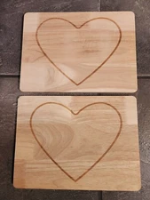 Target Heart Board Charcuterie Wooden Wood Snack Tray Bullseye Playground x2