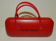 Ellen Tracy Designer Sunglasses Hard Case - Cherry Red Pocket Book