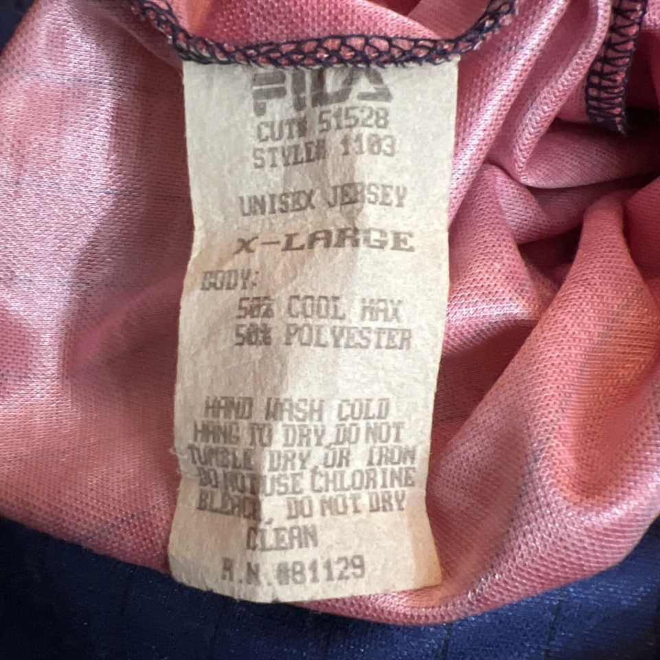 Camiseta deportiva de ciclismo Fila vintage bicicleta profesional de carreras manga corta CoolMax unisex XL Foto 3 de 4