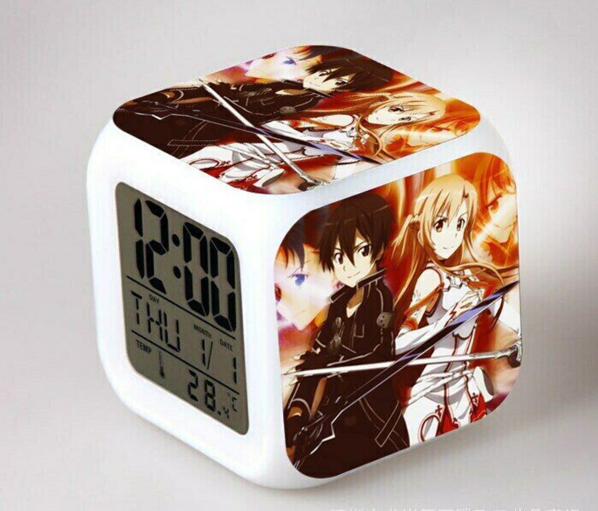 Anime/Manga Sword Art Online - Reloj digital / Despertador (Luz + Temperatura + Fecha)