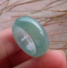 Certified Icy Green Burma Natural A JADE Jadeite Circle RING USA. 6.25    578817