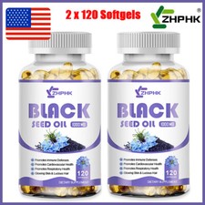 1000mg Black Seed Oil,Premium Cold Pressed,Non-GMO,Premium Black Seed 240ct Caps