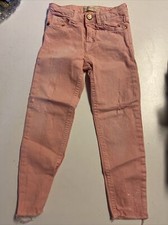 Zara Girls Pink jeans zip 6 casual collection pants adjustable