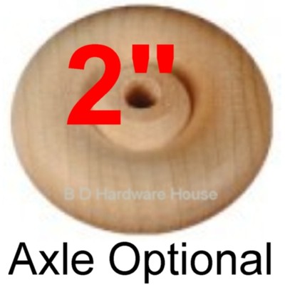 2'' Wood Wheels - Select 4 to 100 with or without Axles - Toy Parts Wooden Wheel