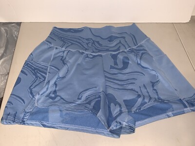 Gymshark Blue Power Jacquard Shorts Loose Fit High Rise Pockets