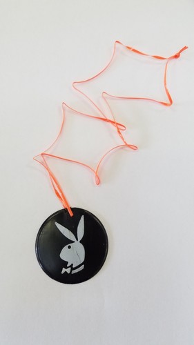 Black Playboy Bunny Necklace Orange 