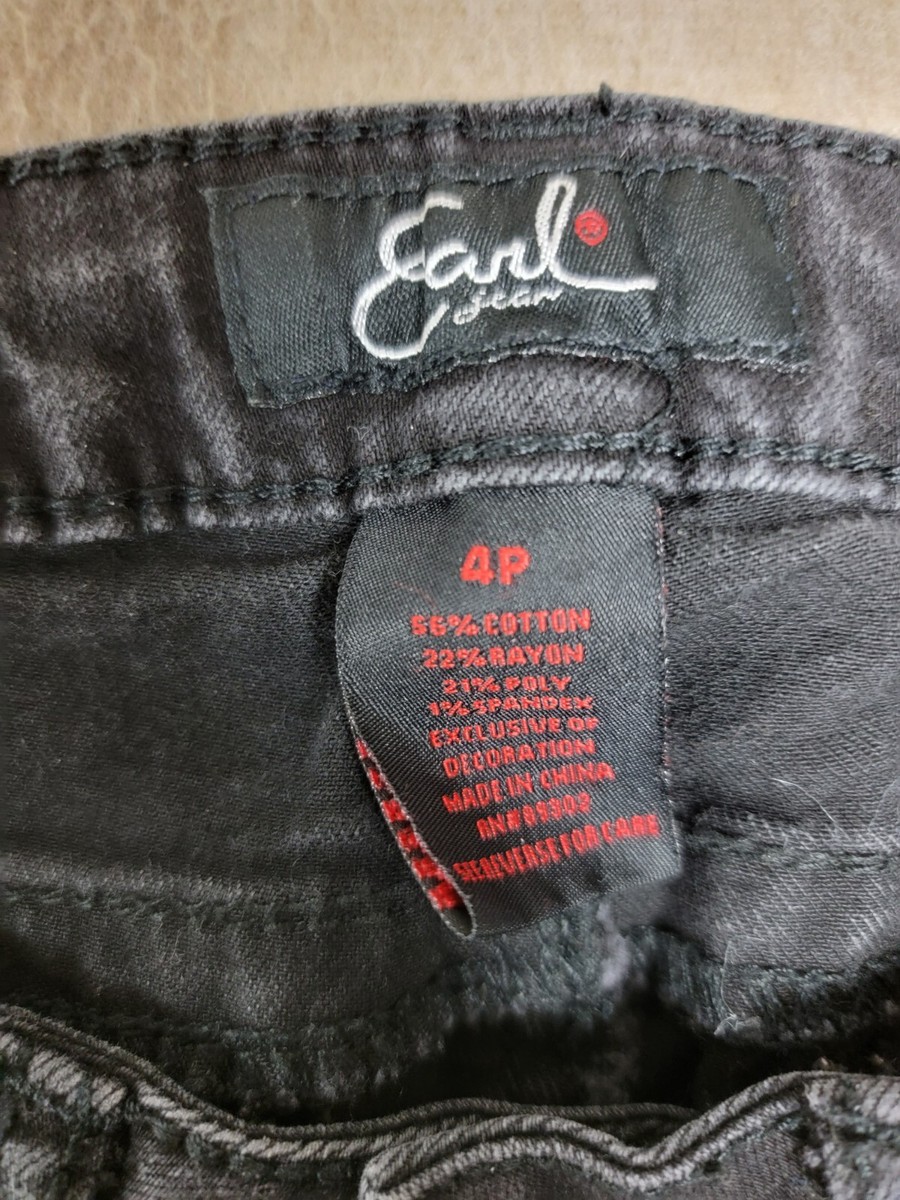 EARL JEANS~ Woman's Size 4P ~ Rhinestones Slim Bootcut