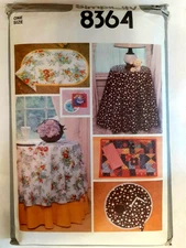 Simplicity 8364 Tablecloth Napkins Place Mat Coasters Sewing Pattern UC FF Home