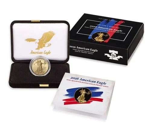 2026 W $10 1/4 oz Gold American Eagle Proof Liberty Bell Privy Dual Date OGP COA