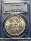 A 1885 O Morgan Silver Dollar PCGS MS 63 McClaren Collection II Pedigree