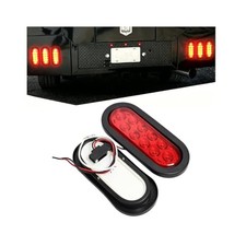6inch Trailer Led Tail Lights 2pcs Oval Truck 10leds Stop Brake Turn Lamp Red 6inch Trailer Led Tail Lights 2pcs Oval Truck 10leds Stop Brake Turn Lamp Red