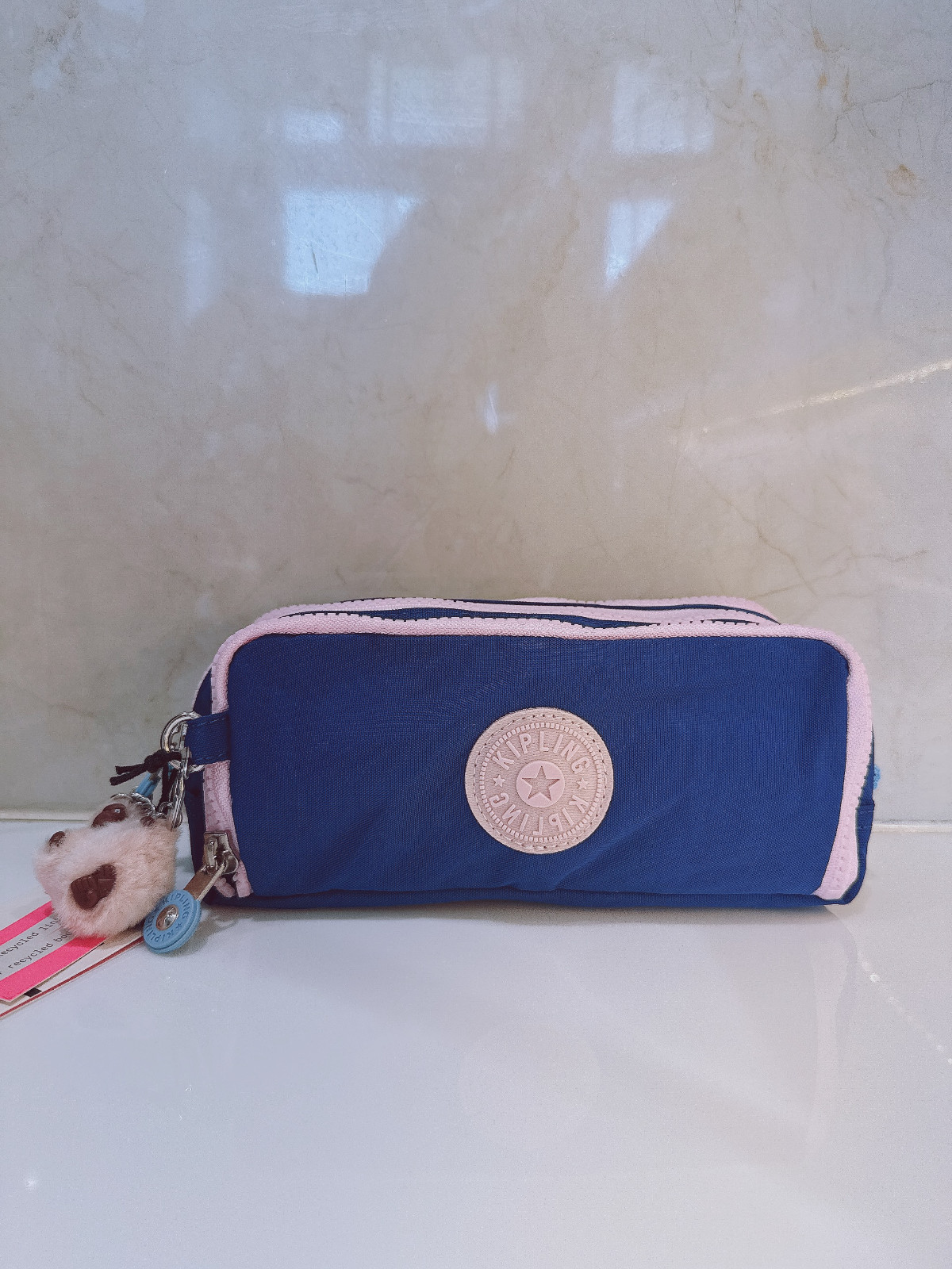 Case Cosmetic Case Blush Blue Monkey Charm