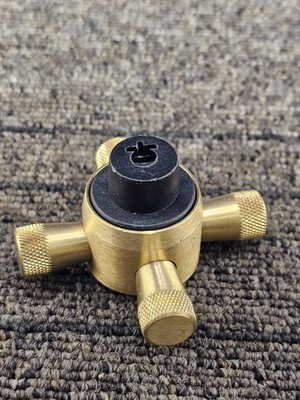 Brass Cruciform-Style Control Knob Fits AGA AEL361IN AEL361DF Series