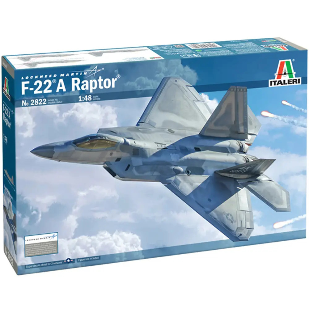 Italeri F-22A Raptor 1:48 Scale Stealth Fighter Aircraft Model Kit 2822