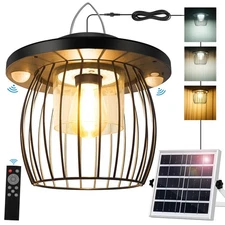 Solar Shed Lights with 2 Motion Sensors, Classic Metal Solar Chandelier Outdoor