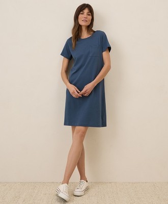 Pact Women's Softspun Tee Dress 2X-Large French Navy Comfortable Casual