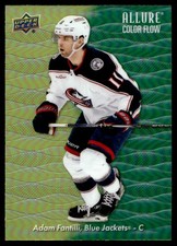 2023-24 UD Allure Color Flow Yellow Green Rookie Adam Fantilli RC Columbus Blue