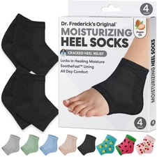 Moisturizing Heel Socks for Cracked Heel Treatment - 2 Pairs - Socks for Dry Fee