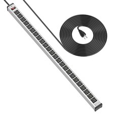 Long Heavy Duty Power Strip 24 Outlet Large Metal Power Strips Garage Worksho...