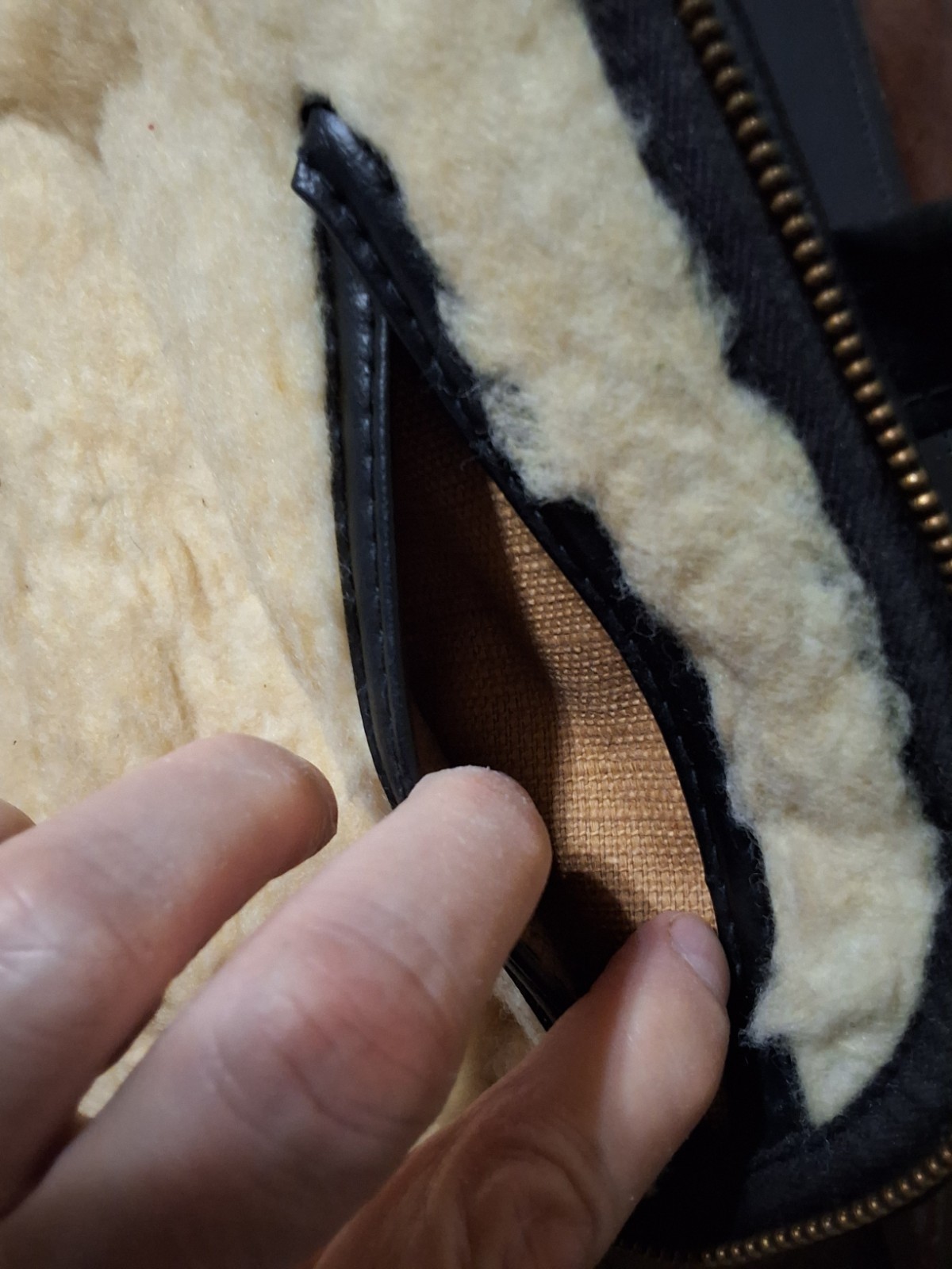 VINTAGE LEATHER KOLPIN SOFT SHERPA INTERIOR PISTOL CASE 14”X 7'' W/DOUBLE HANDLE