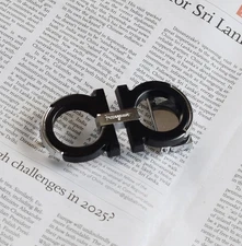 Ferragamo belt buckle,combination of black/silver color For 1.38"/W Leather Belt