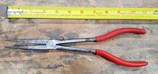 Snap-on 411 ACP Long Reach Bent Needle Nose Pliers Red 11" - Used