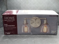 Home Decorators Evelyn 16.25in 2-Light Brushed Nickel Industrial Vanity Fixture