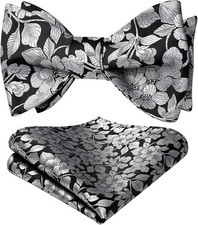 Mens Paisley Self Tie Bow Tie  Pocket Square Set Formal Wedding Tuxedo