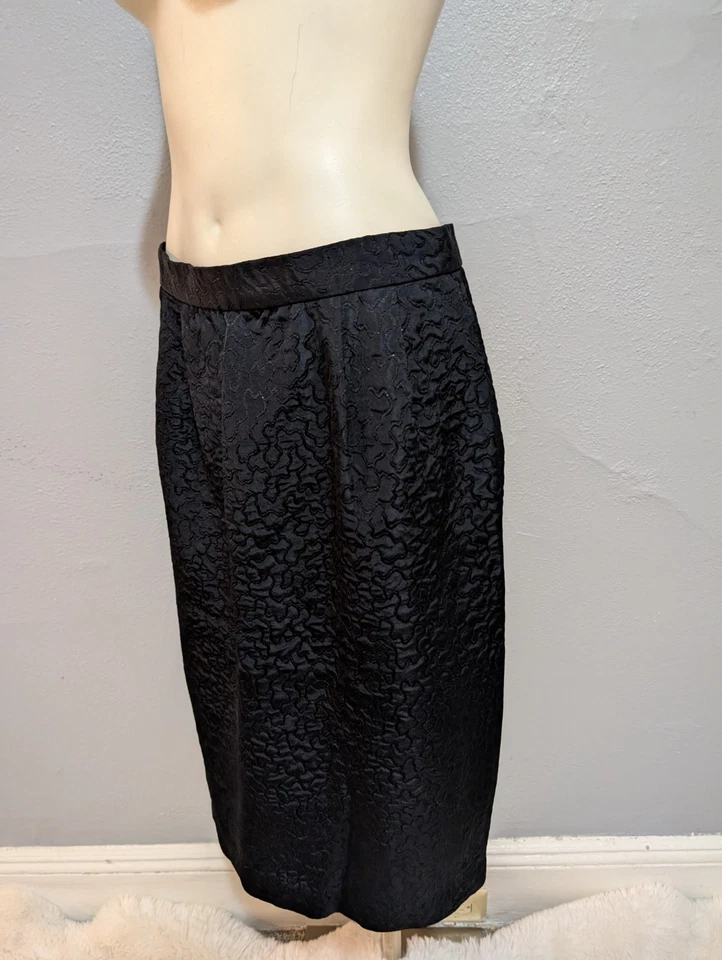 Falda Lápiz Vintage Whimsigoth 8 Negra Metálica Oficina Núcleo Hasta la Rodilla Clásica Foto 3 de 4