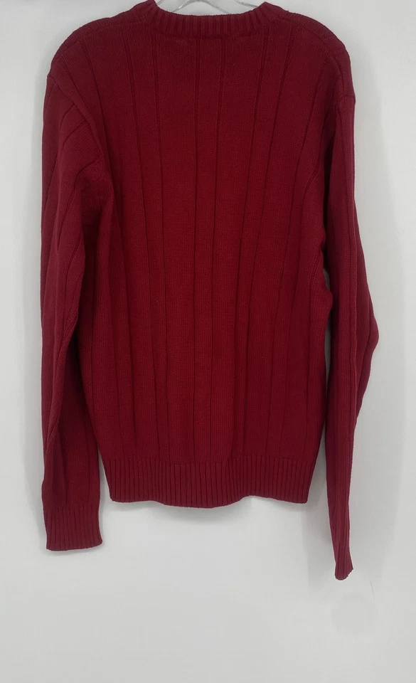 U.S. Polo Assn Mens Red Cotton Long Sleeve Cable Knit Pullover Sweater Size L - Image 2 of 4