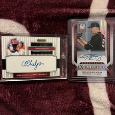 2 Signed Baseball Draft Cards Cord Phelps And Jonathan Gray