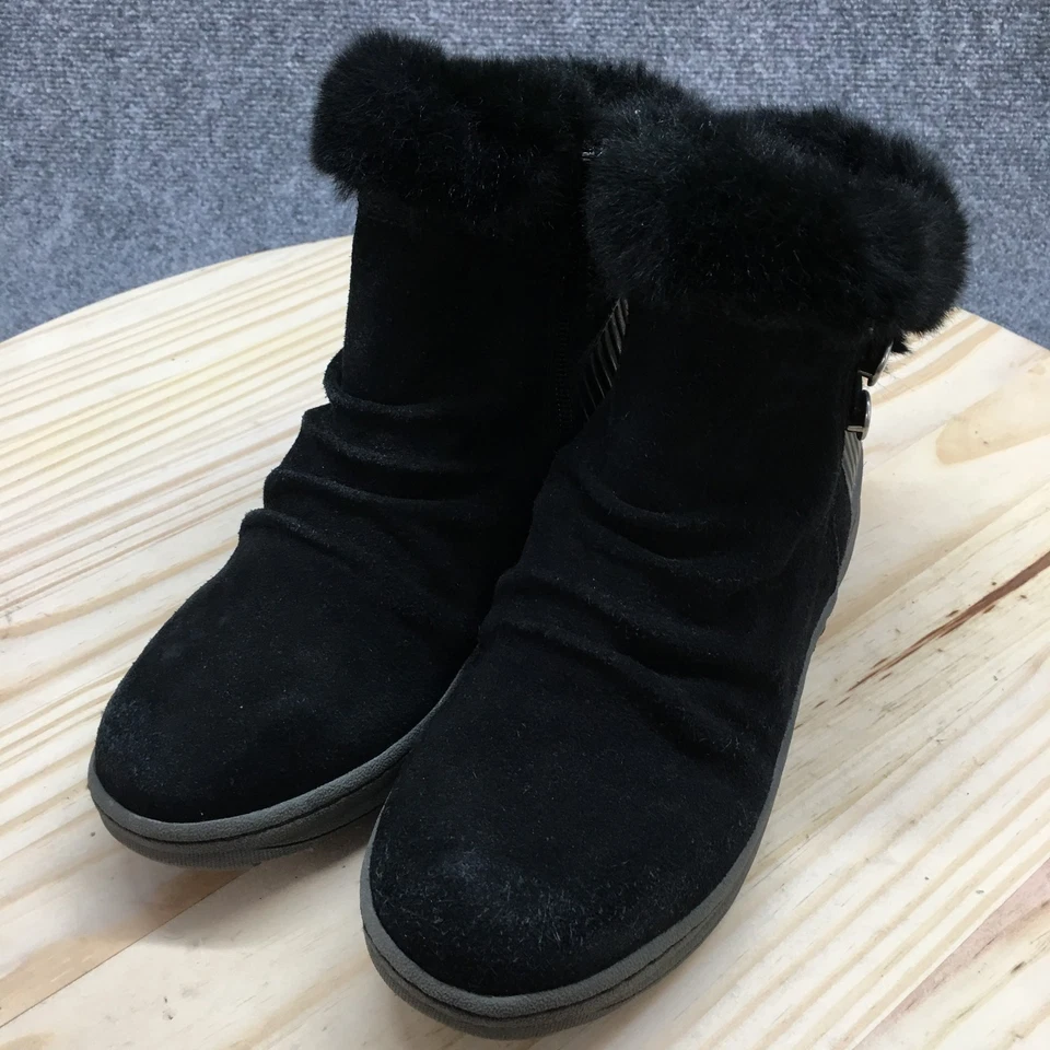 Botas Baretraps para mujer 7 M Adelina piel sintética piel de oveja cremallera lateral gamuza negra Foto 4 de 4