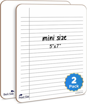 SCRIBBLEDO Dry Erase 5''X7'' Mini Notebook College Ruled Lined Board 2 Pack Reusab