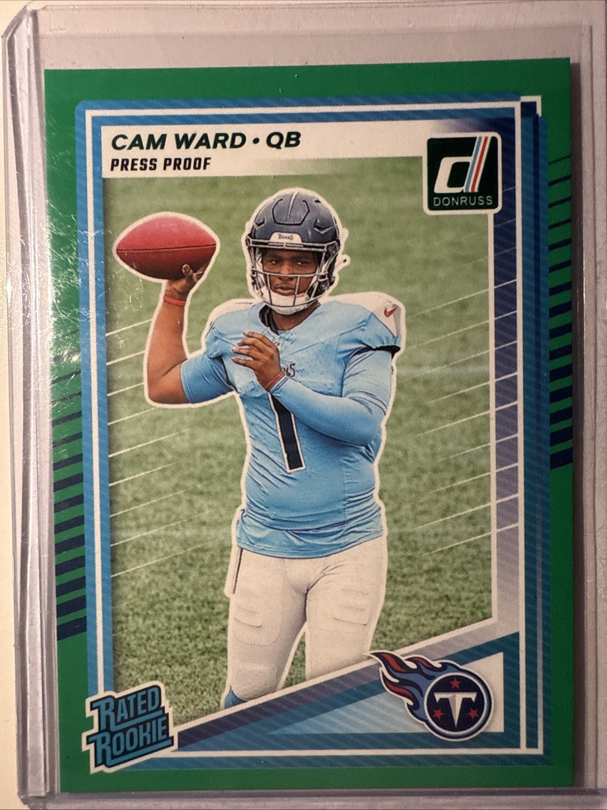 2025 Panini Donruss - Rated Rookie Cameron Ward #350 Press Proof Green (RC)