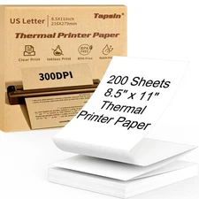 Thermal Printer Paper 8.5 x 11 Inch, Quick-Dry US Letter Paper, Compatible wi...