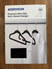 40 Kids Black Velvet Non-slip Hangers - Heavy Duty - Premium - Container Store