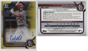 2022 Bowman Chrome Prospect Yellow Refractor /75 Elijah Cabell #CPA-EC Auto