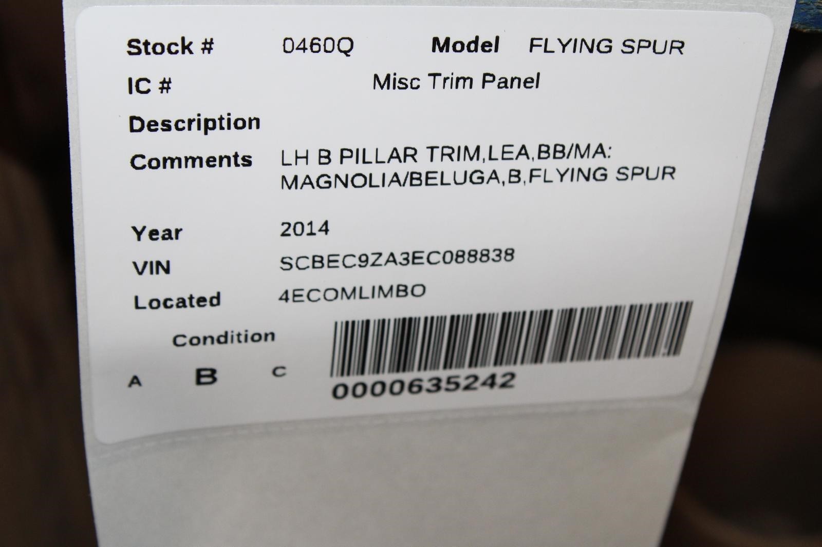 Bentley Flying Spur 2013-2018 Left Side trim panel Black